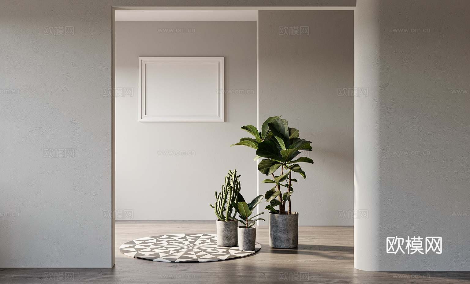 现代绿植盆栽组合su模型