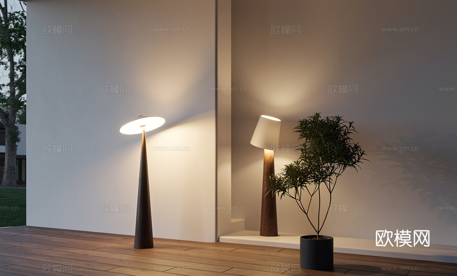 现代落地灯su模型