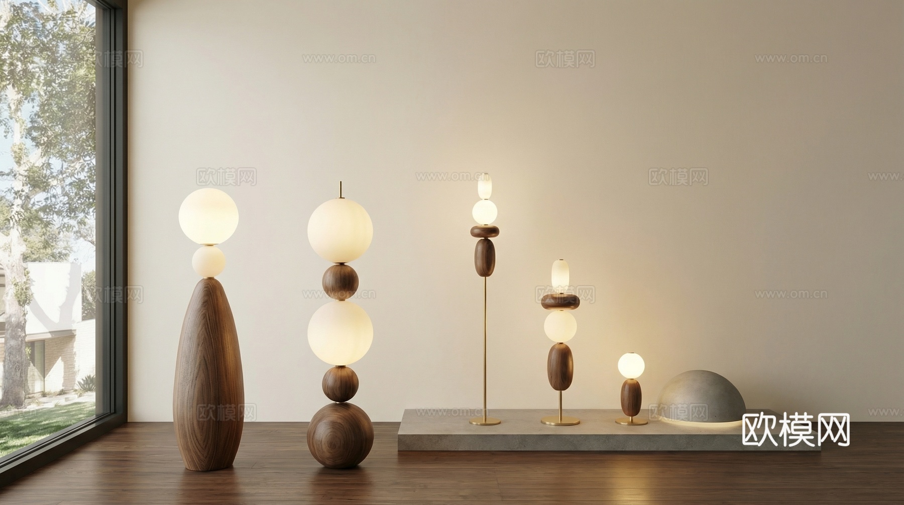 现代落地灯，照片级渲染su模型