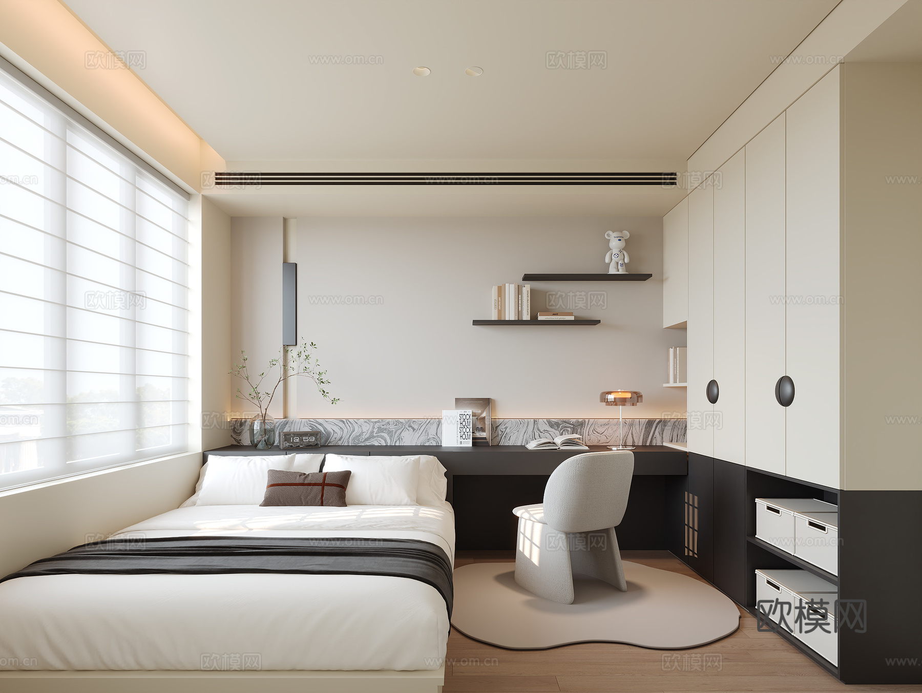 榻榻米卧室su模型