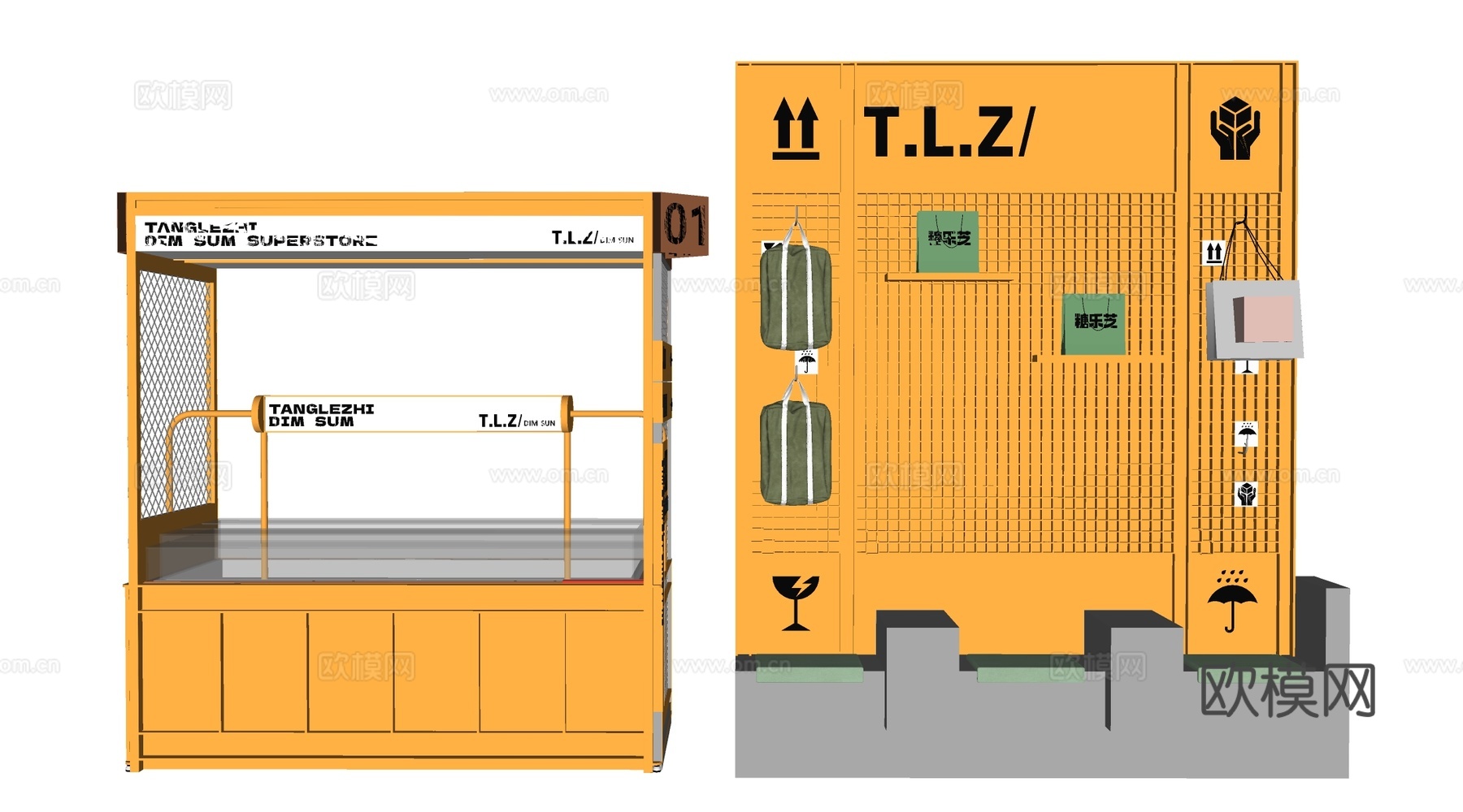 现代铁艺货架 铁艺装饰架 商品背景墙su模型