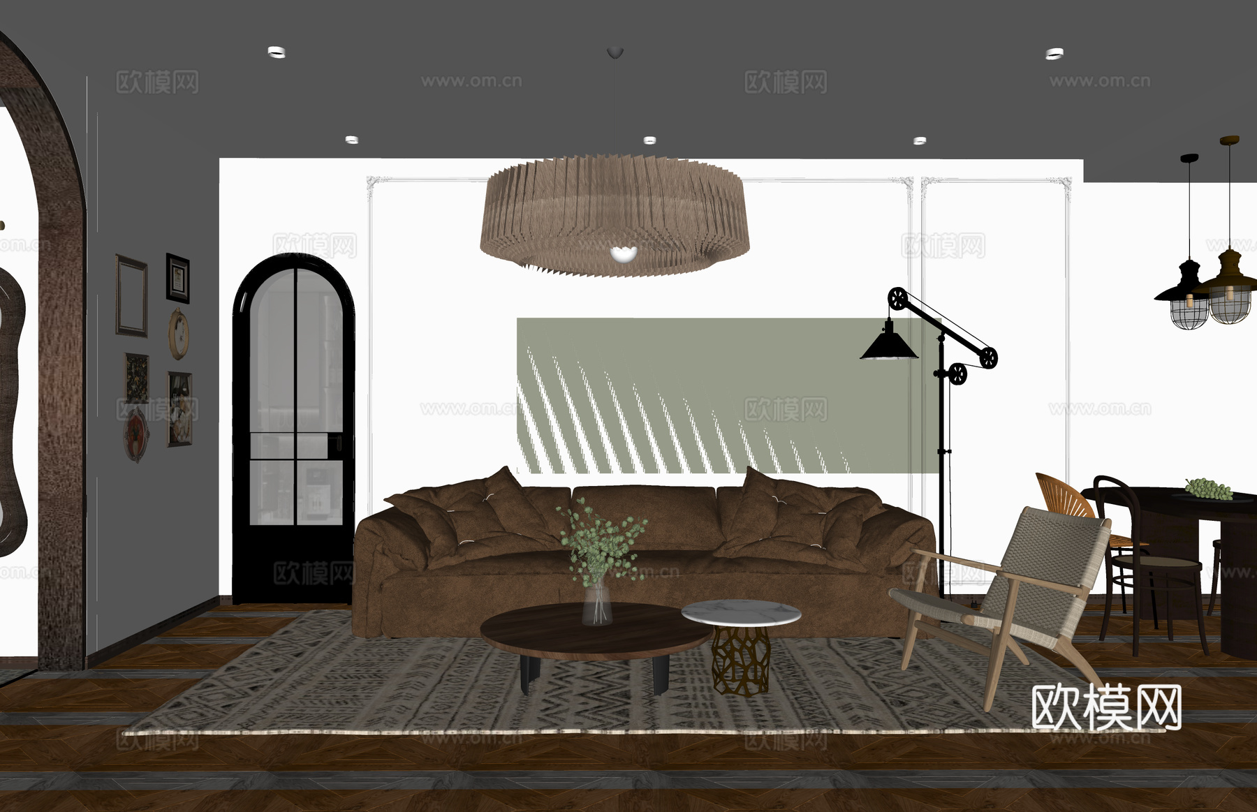 客厅 客餐厅 阳台 卫生间 餐厅 家装su模型