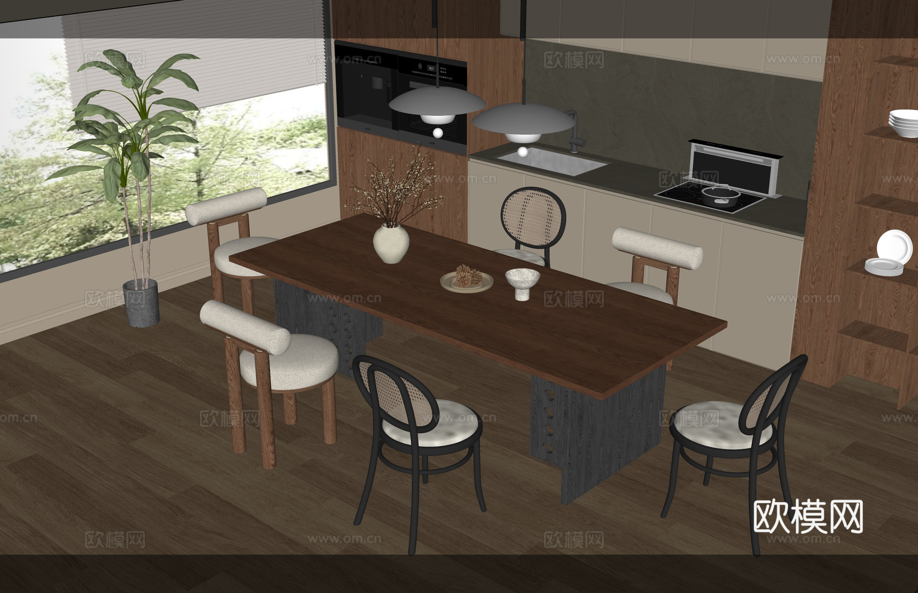 家装 客厅 客餐厅 阳台 卫生间 餐厅su模型