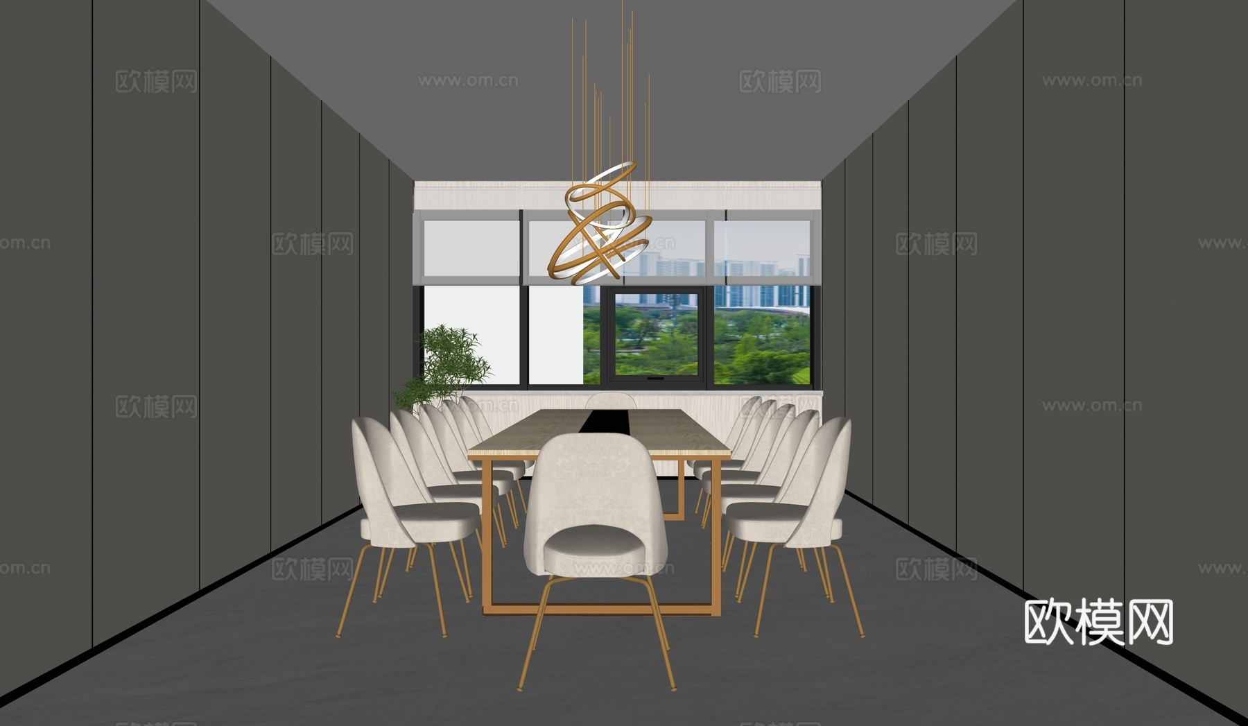 现代  报告厅  会议室su模型