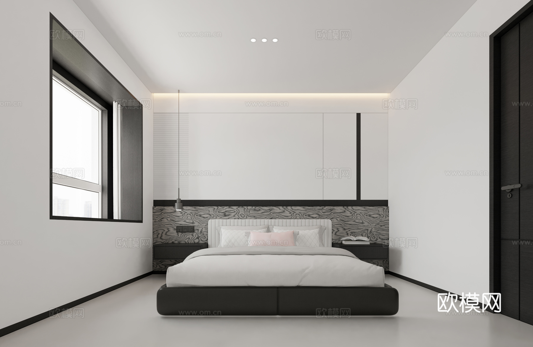 现代客厅餐厅卧室su模型