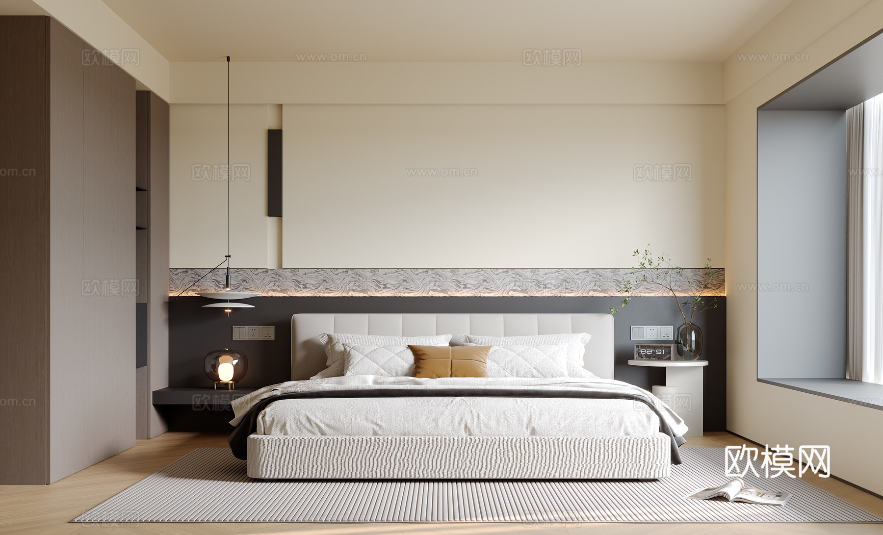 飘窗卧室3d模型下载