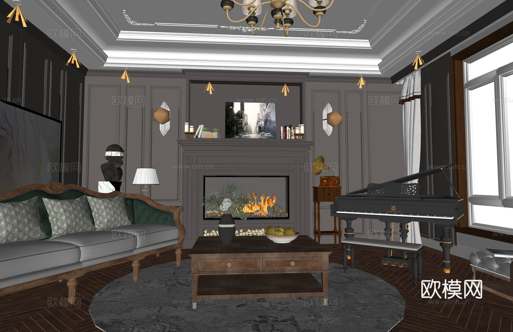 门窗 茶室 客厅 厨房 卧室 卫生间 阳台su模型