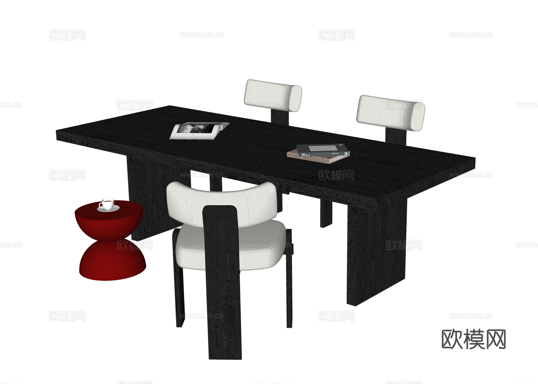 现代餐桌椅 餐椅 餐桌su模型
