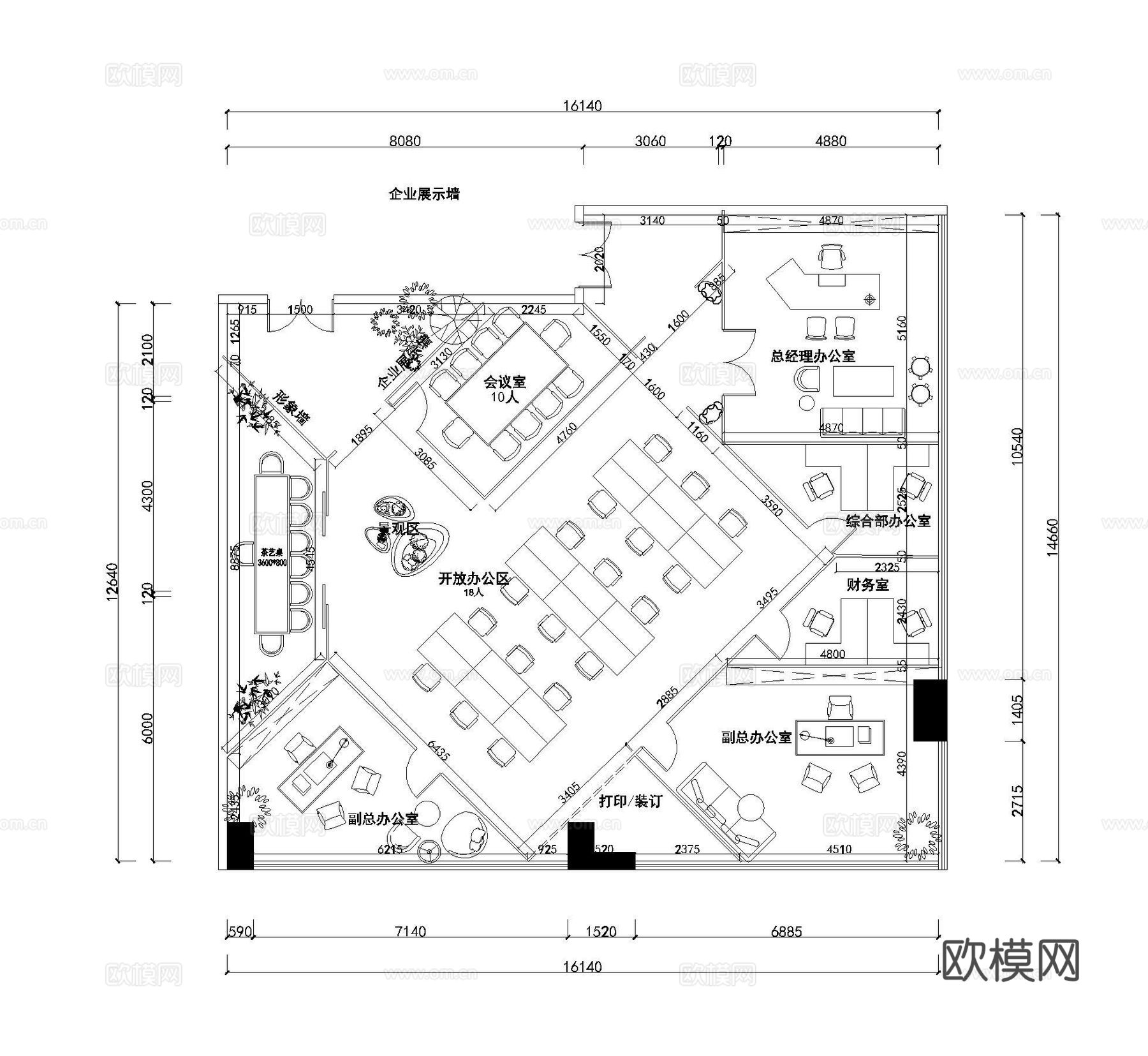 办公室CAD平面图cad施工图