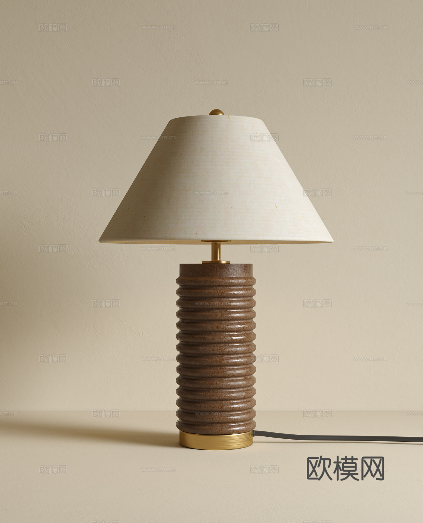 现代中古风卧室台灯侘寂台灯su模型su模型