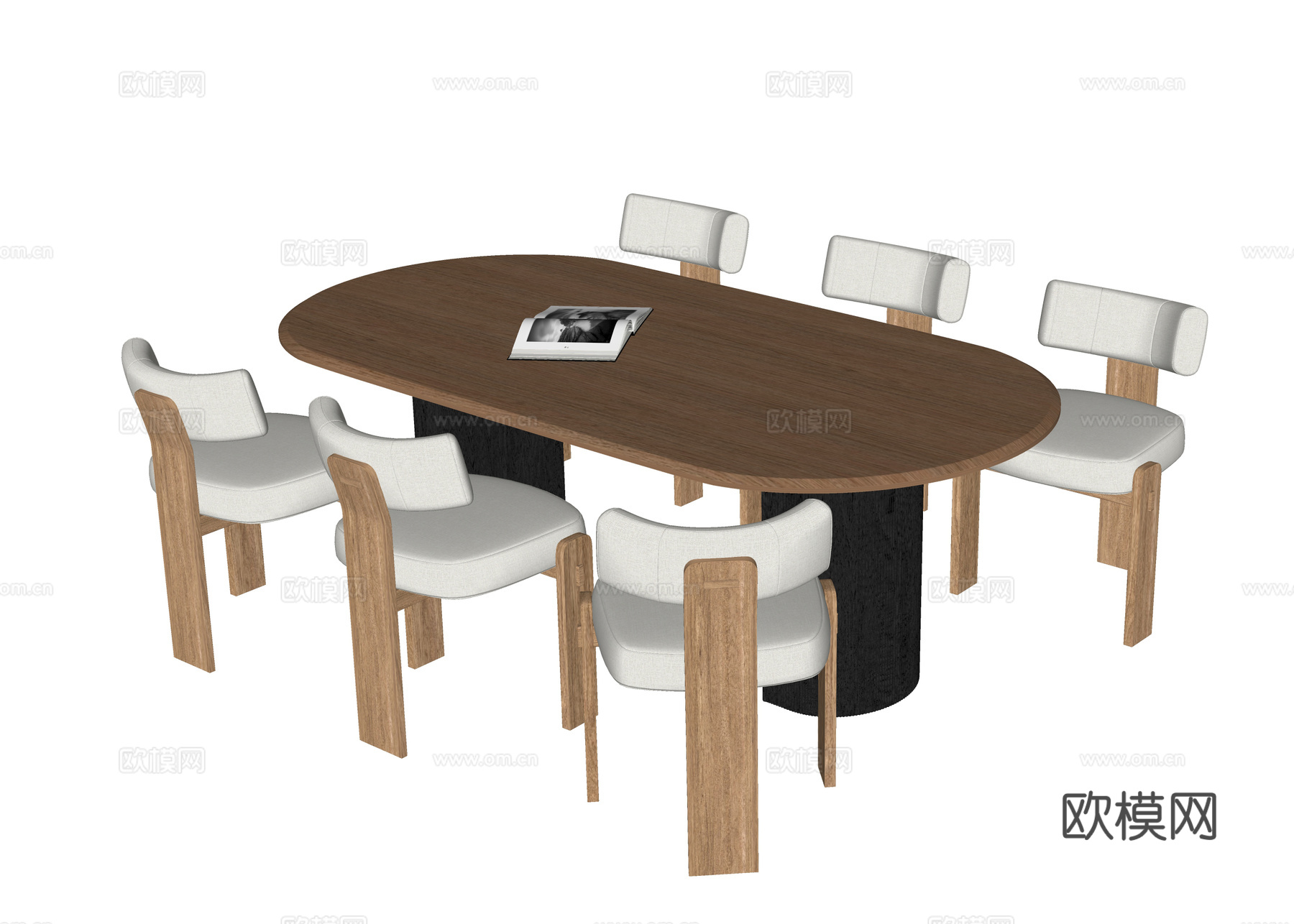 现代餐桌椅 餐椅 餐桌su模型