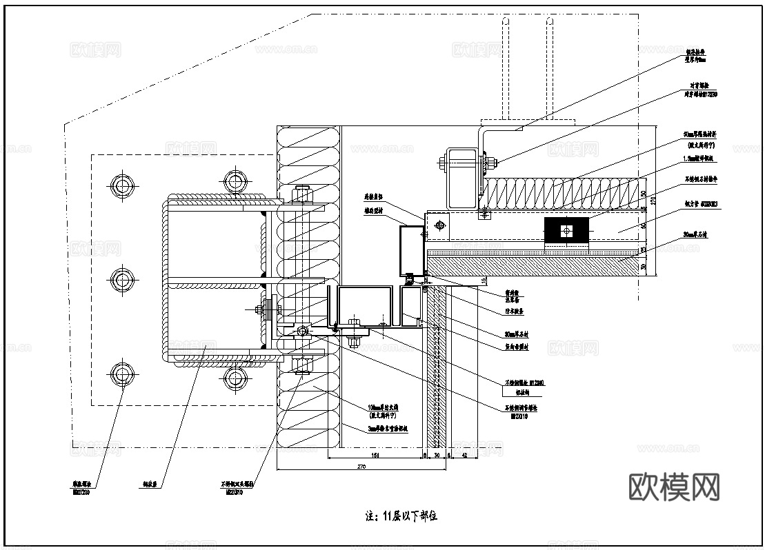 100套玻璃幕墙节点详图cad施工图