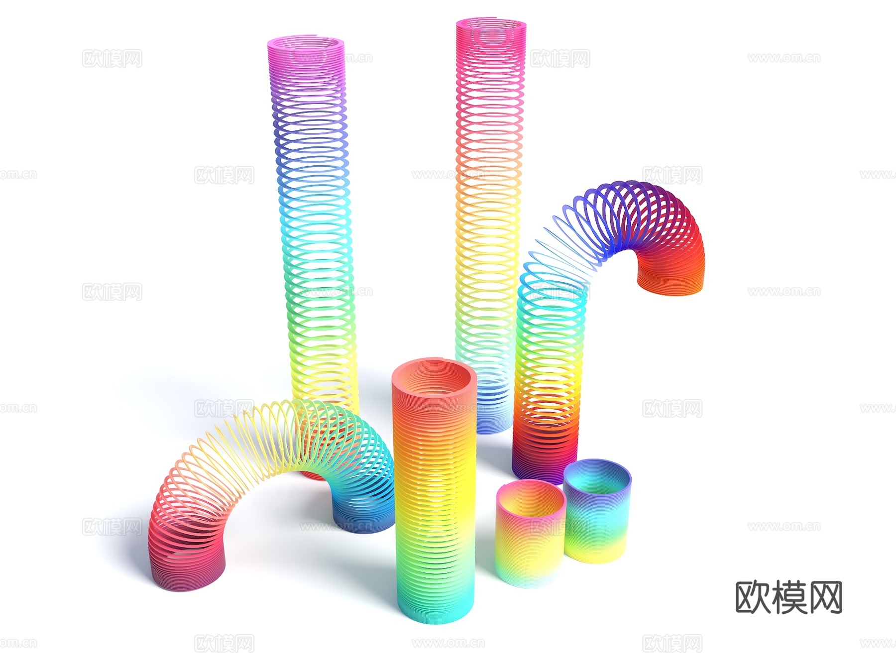 儿童魔力圈 彩虹圈 弹簧圈 益智弹力圈 弹弹圈玩具 儿童玩具su模型