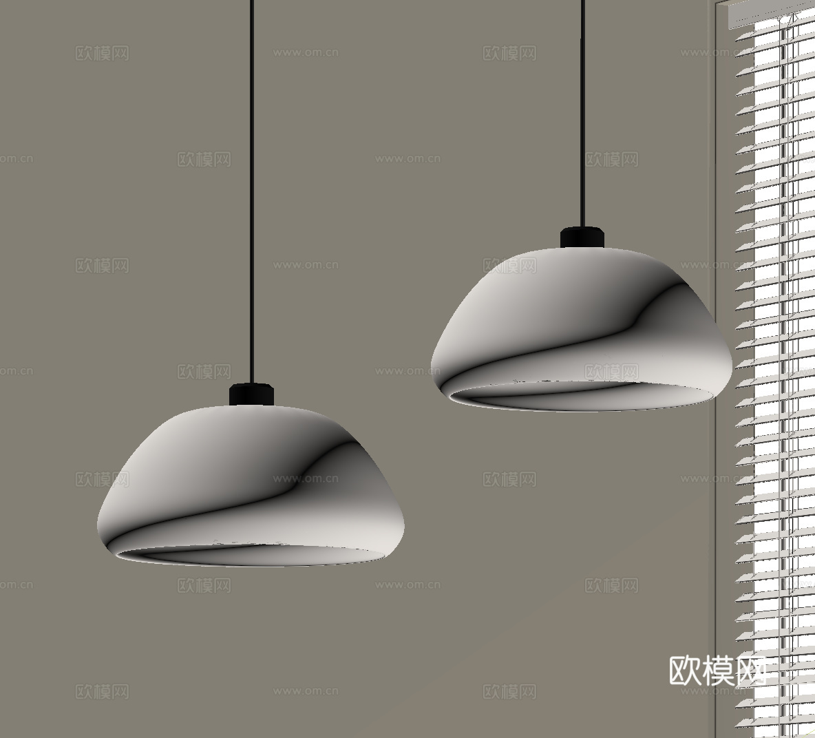 现代奶油风吊灯 小吊灯su模型su模型