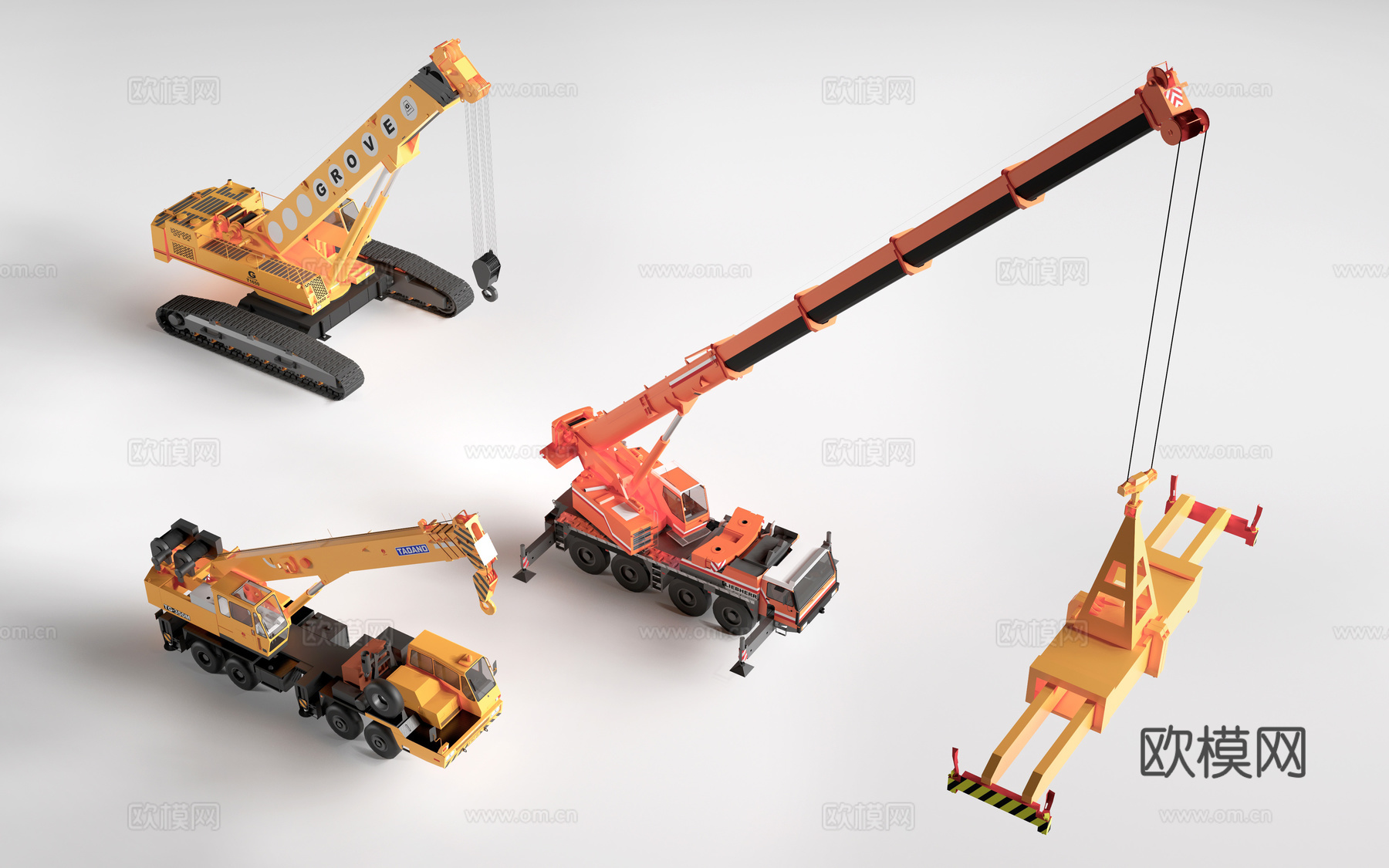 现代起重机 吊车 工程机械su模型