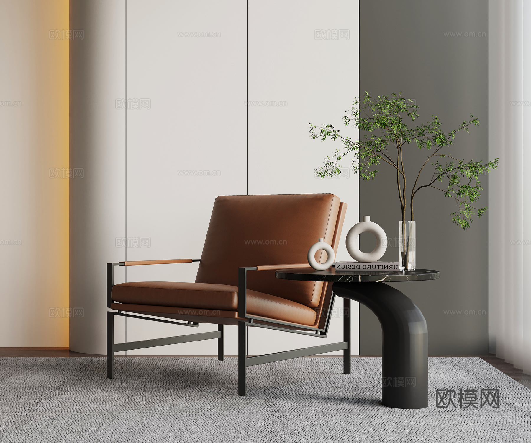 意式轻奢休闲椅su模型