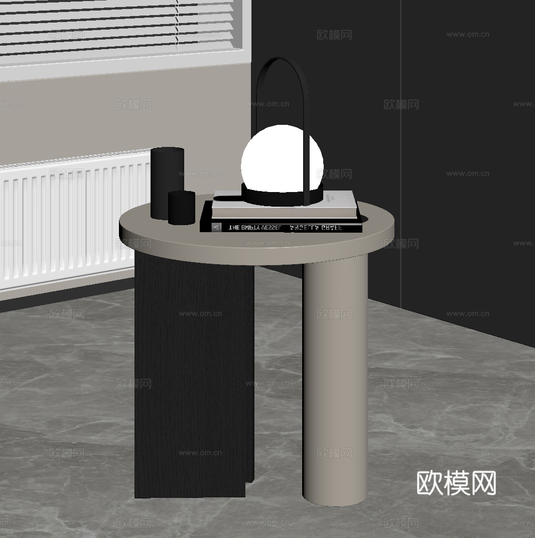 现代意式边几 圆几角几su模型