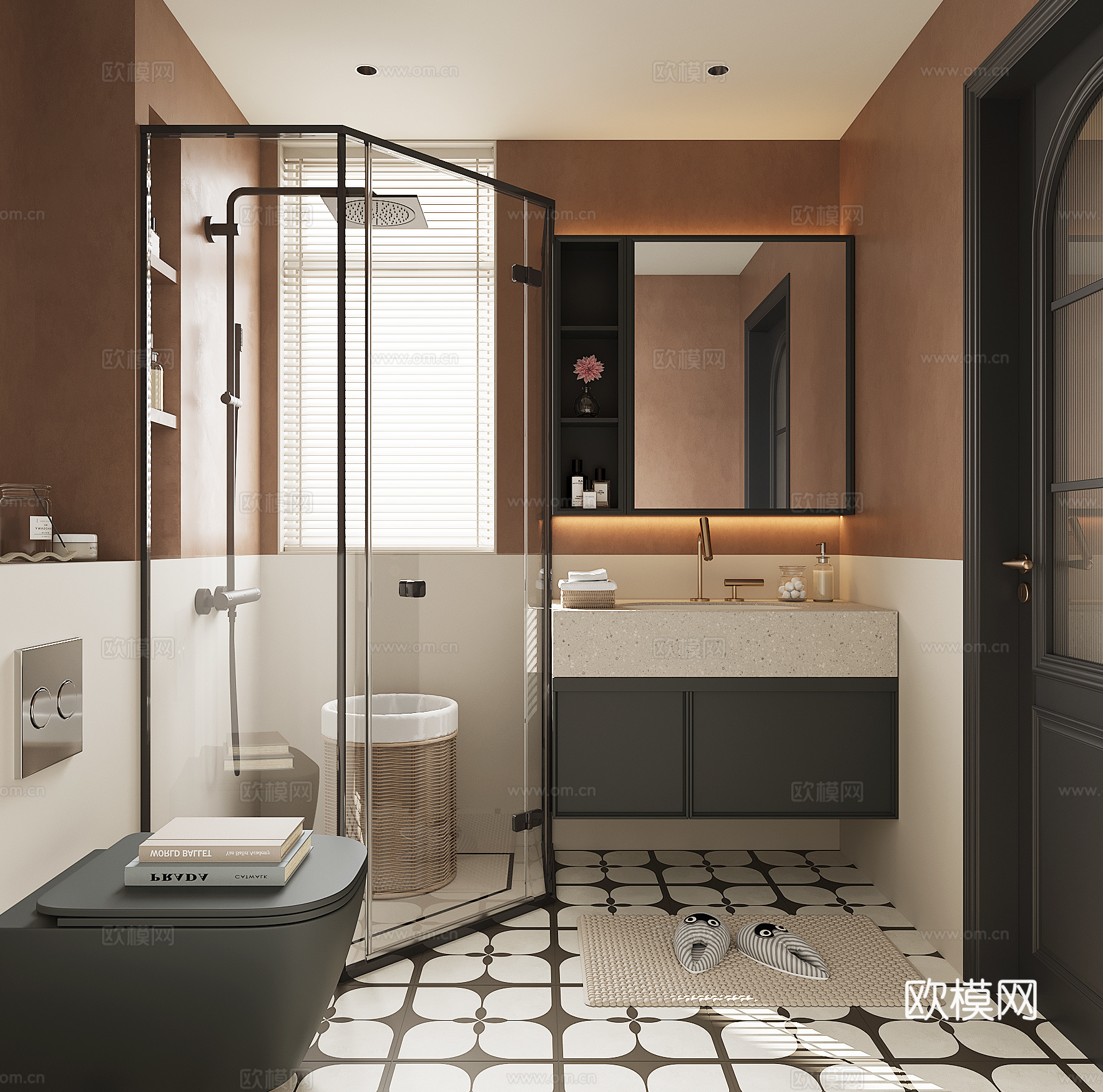 法式卫生间su模型