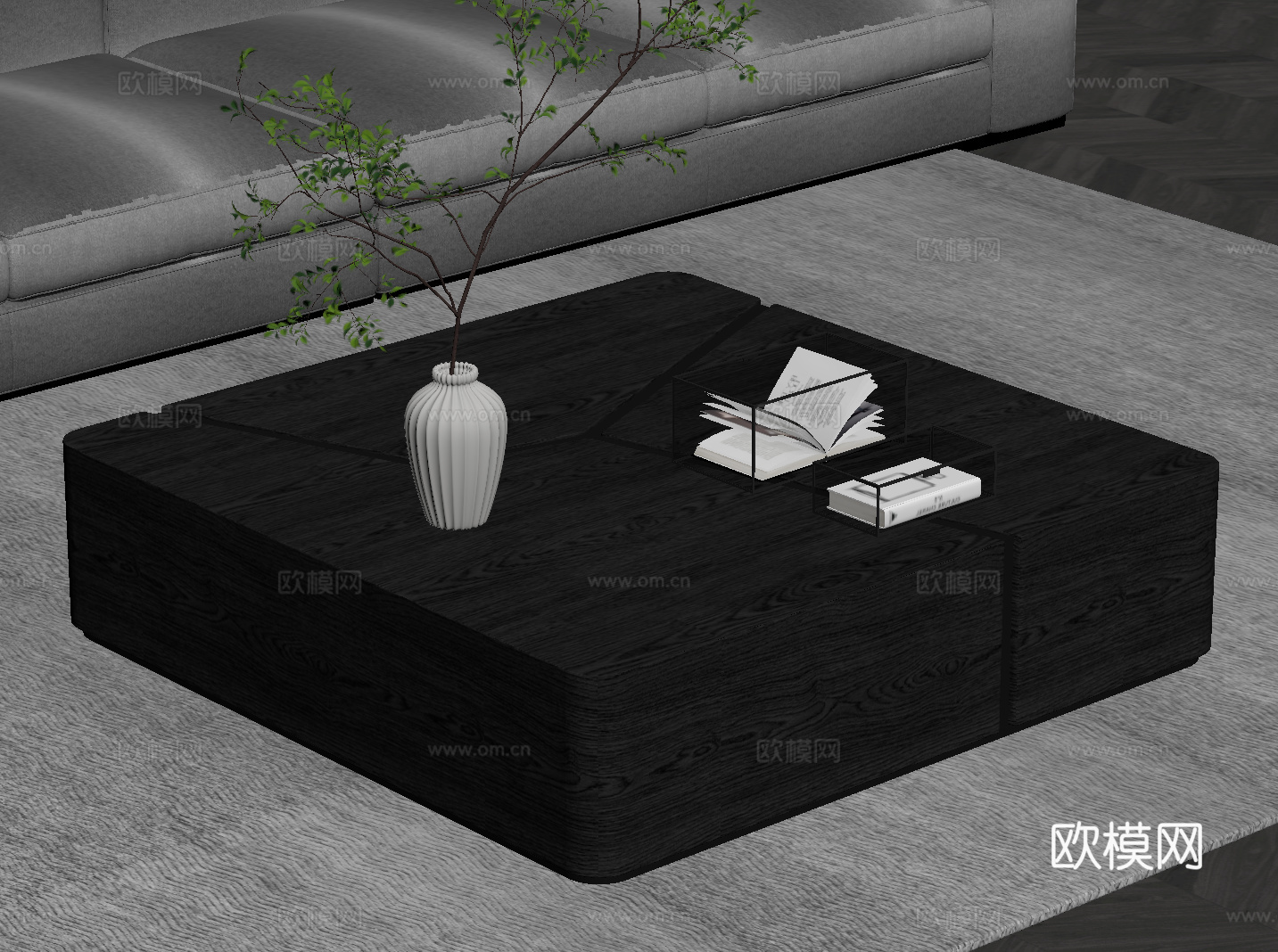 现代意式茶几su模型