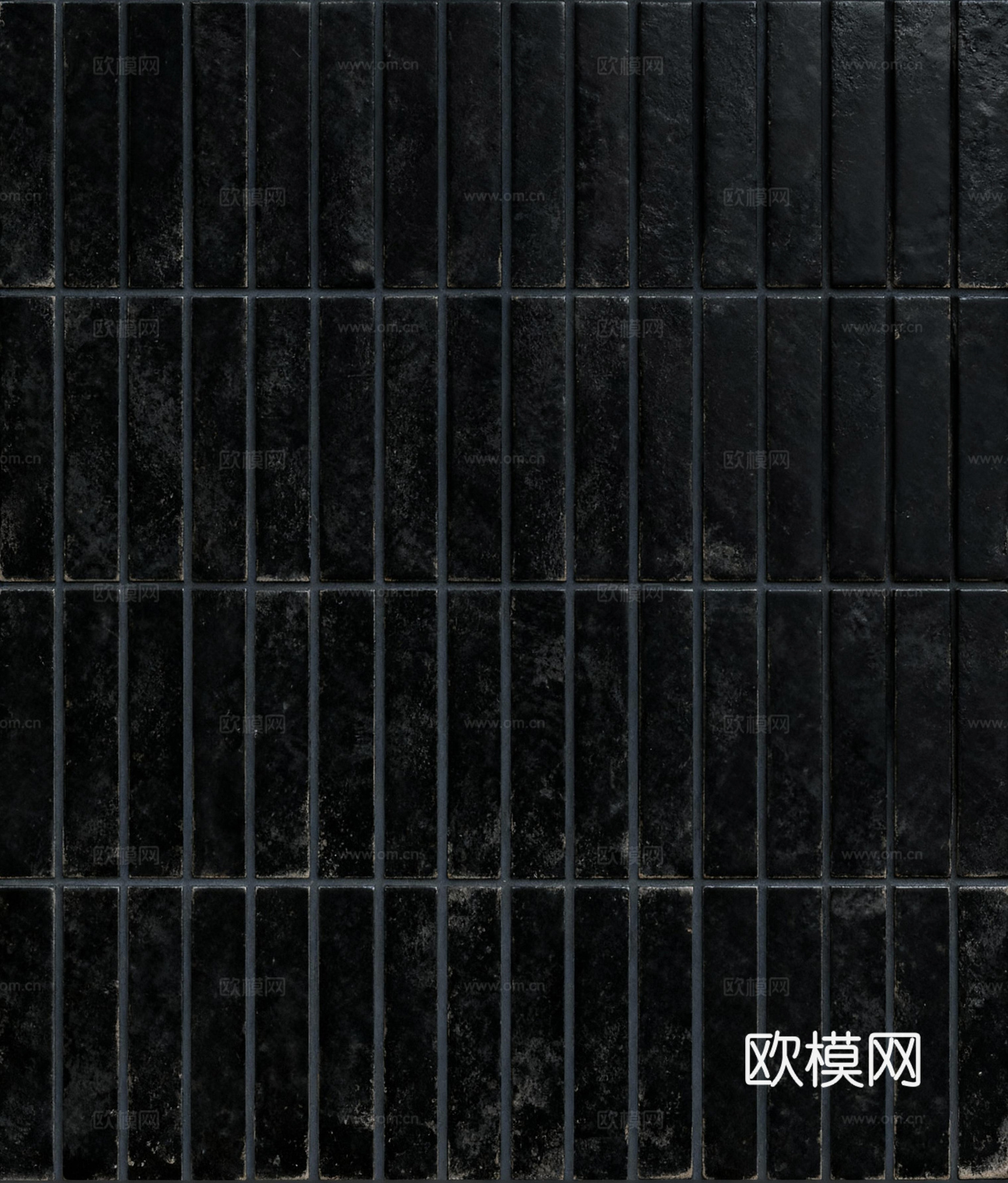 侘寂风黑仿古砖 禅意工业黑色仿古砖 复古砖 黑色条砖