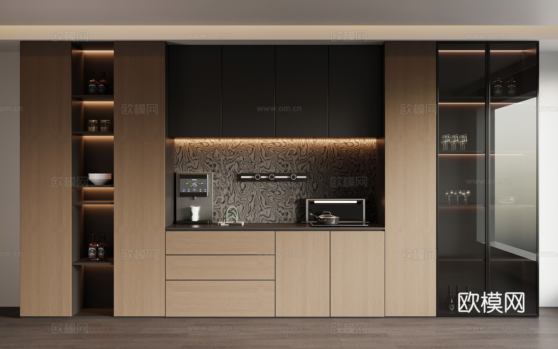 现代意式酒柜 现代意式餐边柜su模型