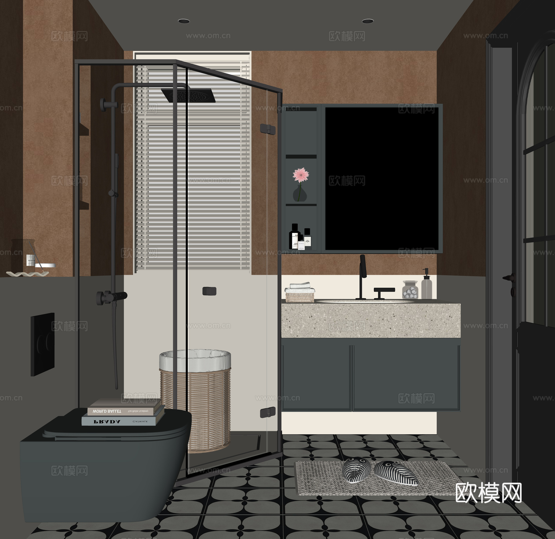 法式卫生间su模型