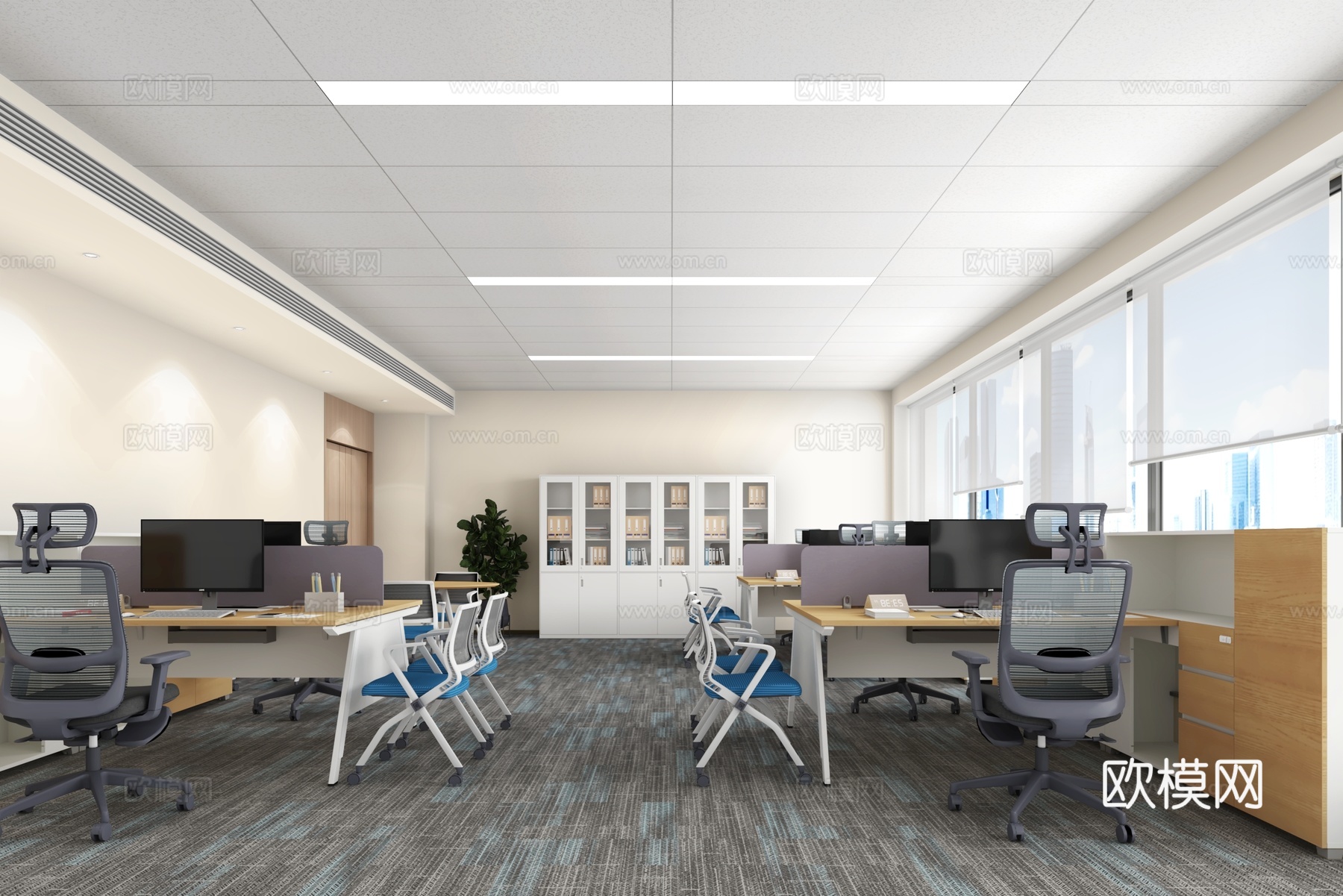 现代企业办公室3d模型