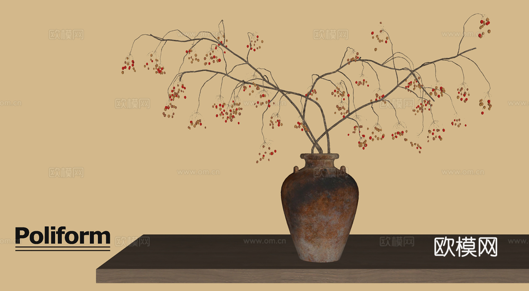 新中式花瓶盆栽su模型