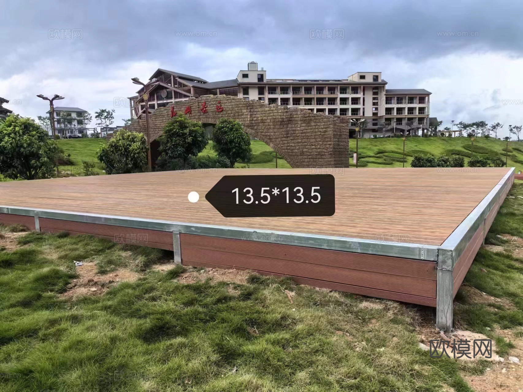 露营木平台CADcad施工图下载（渲染图2）