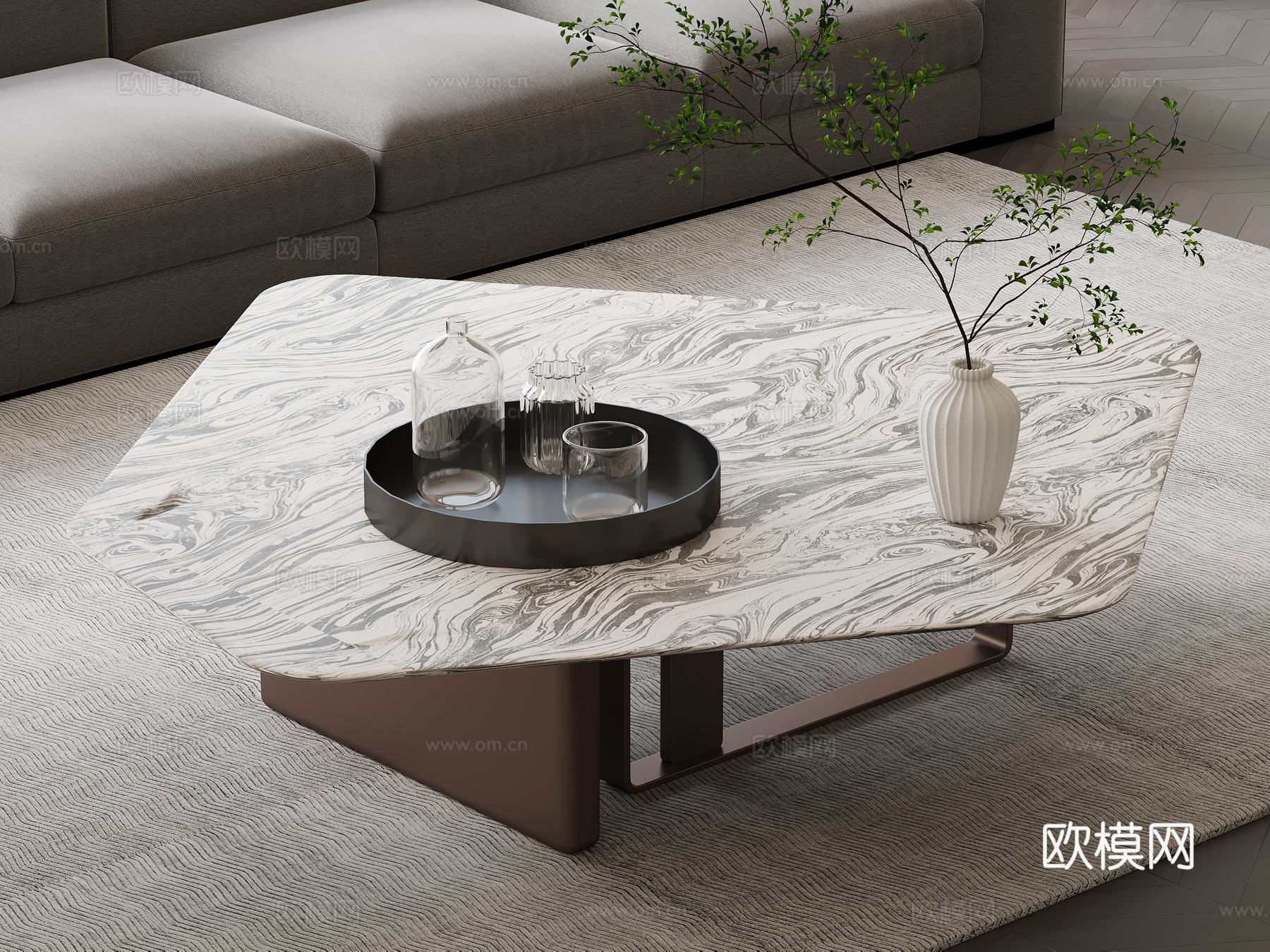 现代意式茶几3d模型