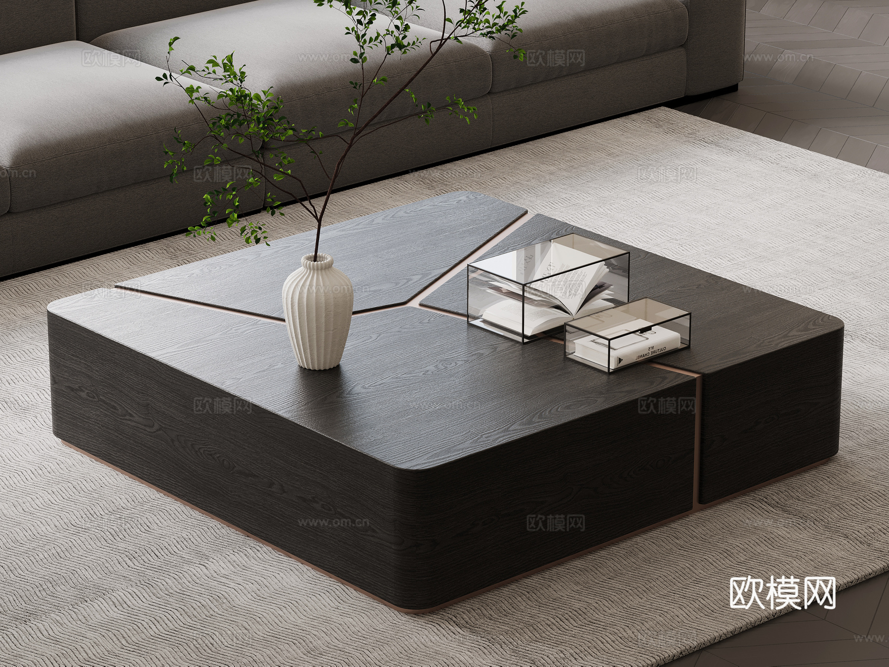 现代意式茶几su模型