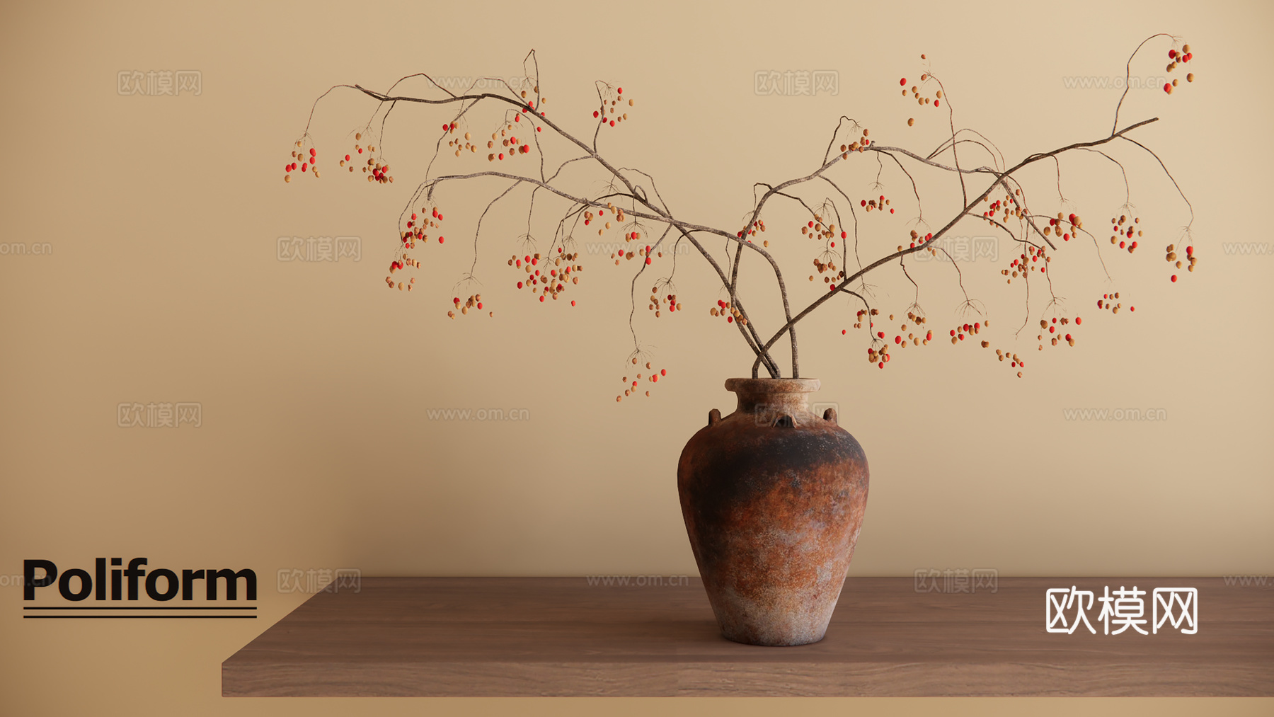 新中式花瓶盆栽su模型