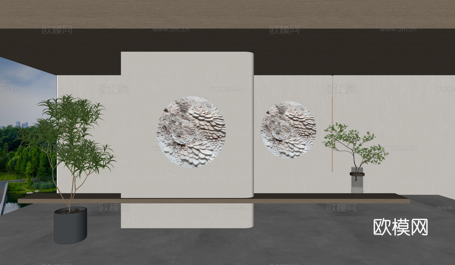 现代墙饰 圆形墙饰 月球墙饰 挂件 壁挂 装饰墙饰 艺术墙饰su模型