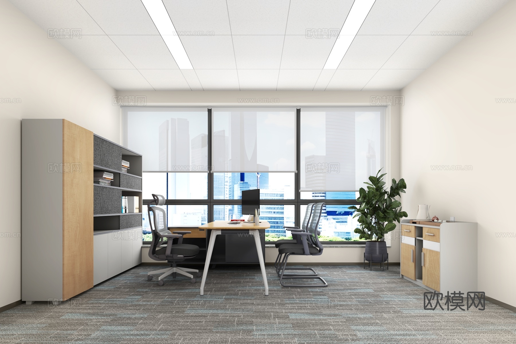 现代企业办公室3d模型