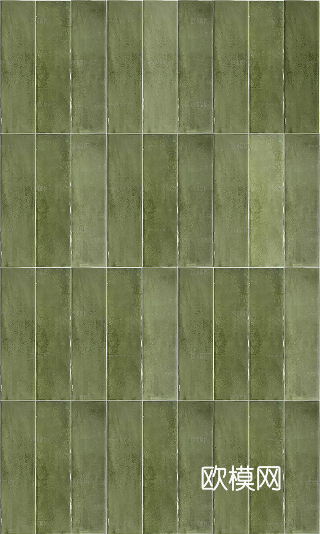 法式轻奢釉面砖 无缝果绿色长条砖