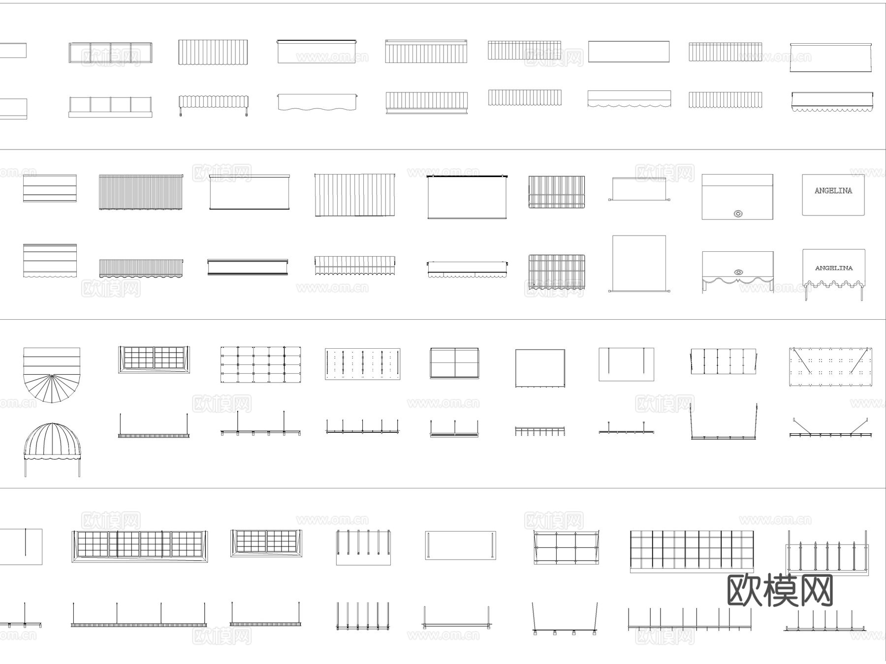 2026年最新遮阳棚CAD图库CAD雨棚CAD遮雨棚CAD布cad施工图