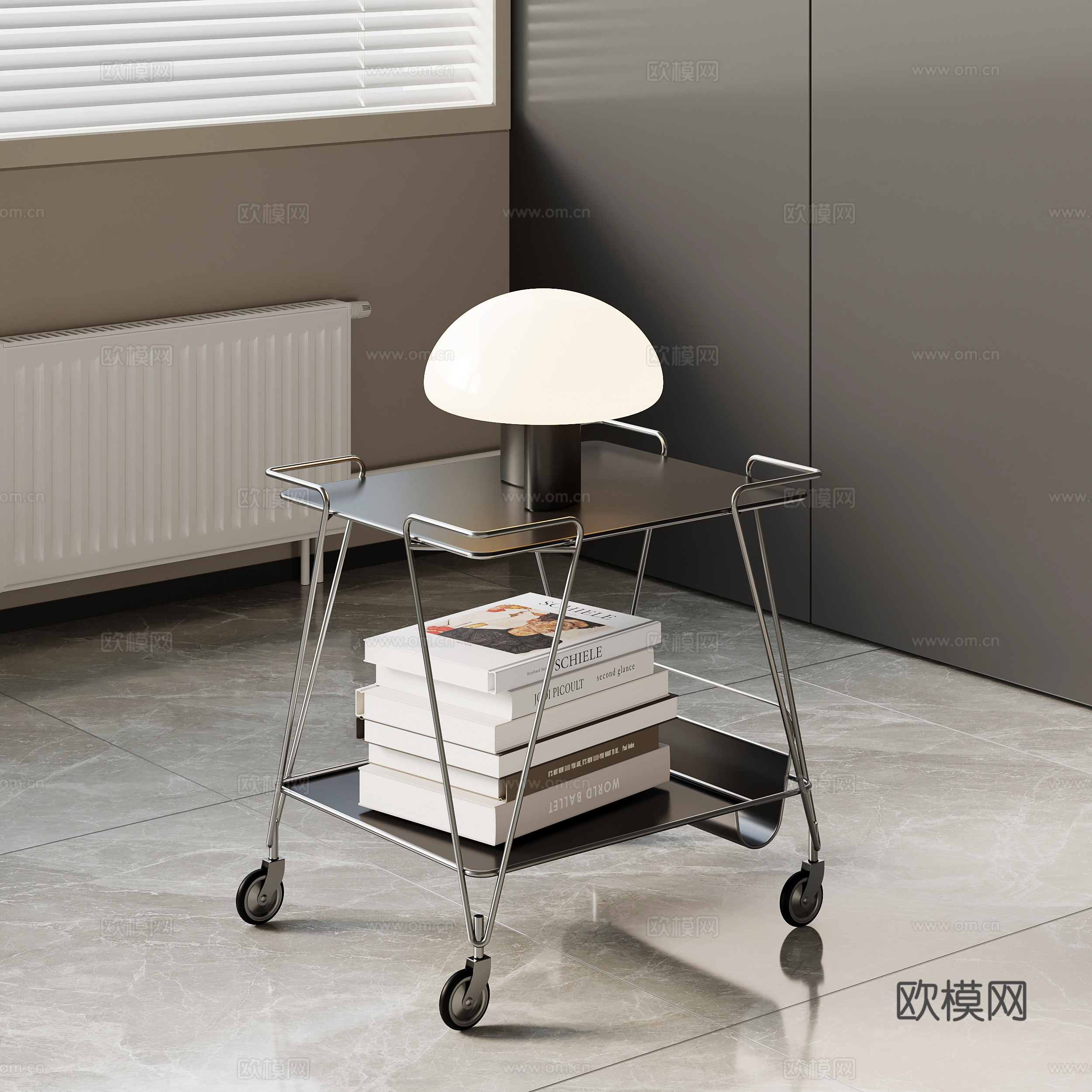 现代意式边几 移动边几 金属边几su模型su模型