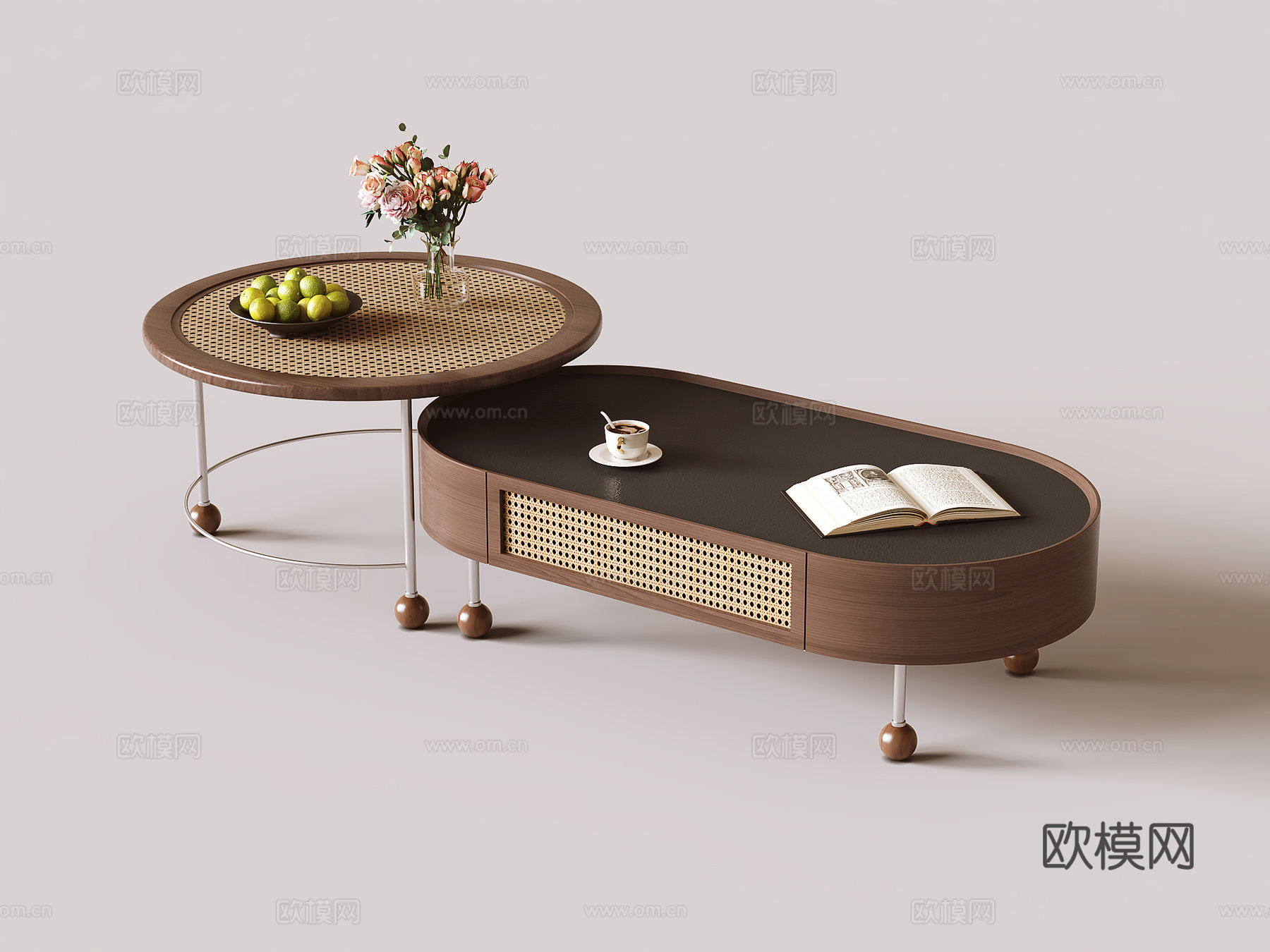 侘寂风茶几su模型