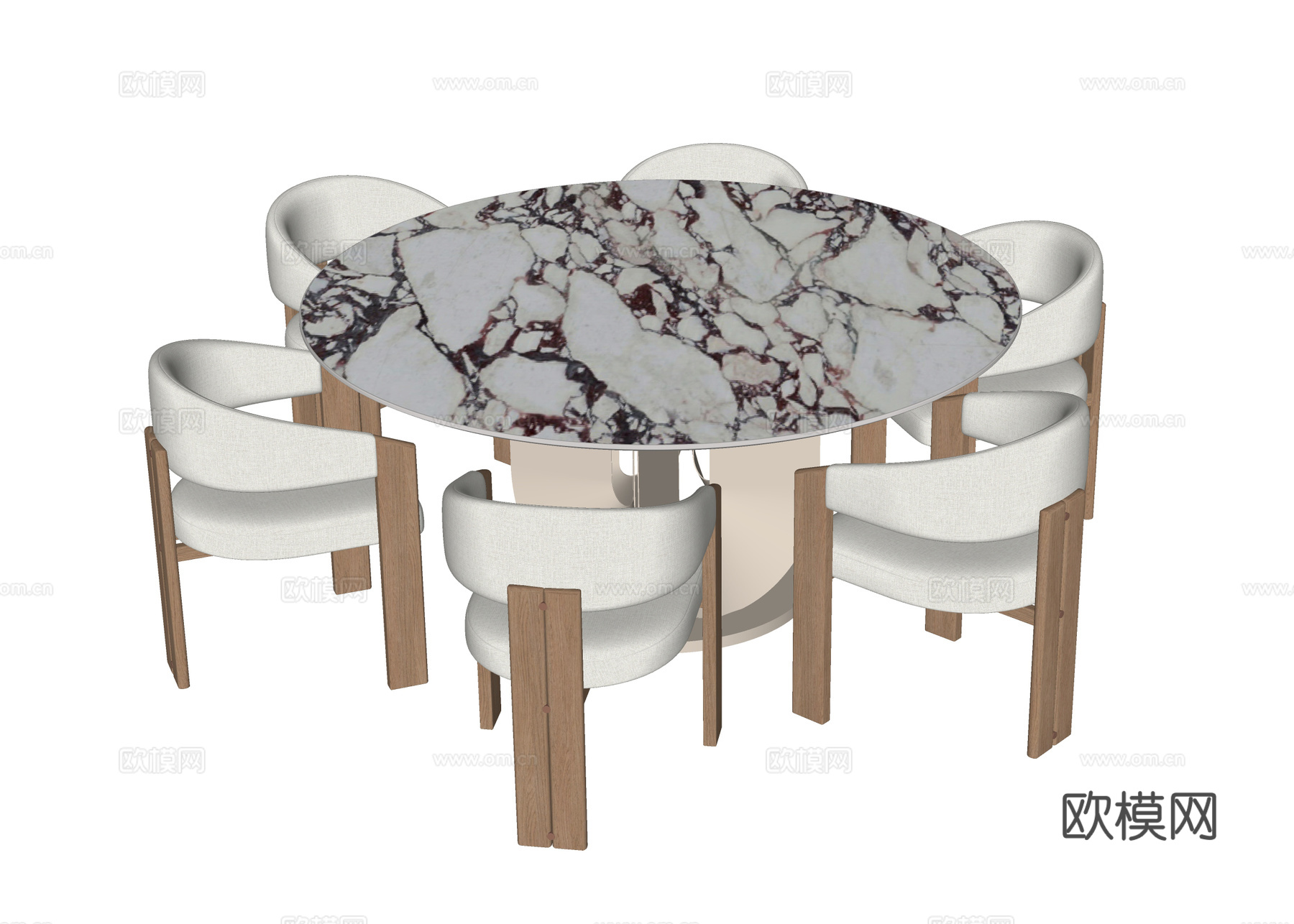 现代餐桌椅 餐椅 餐桌su模型