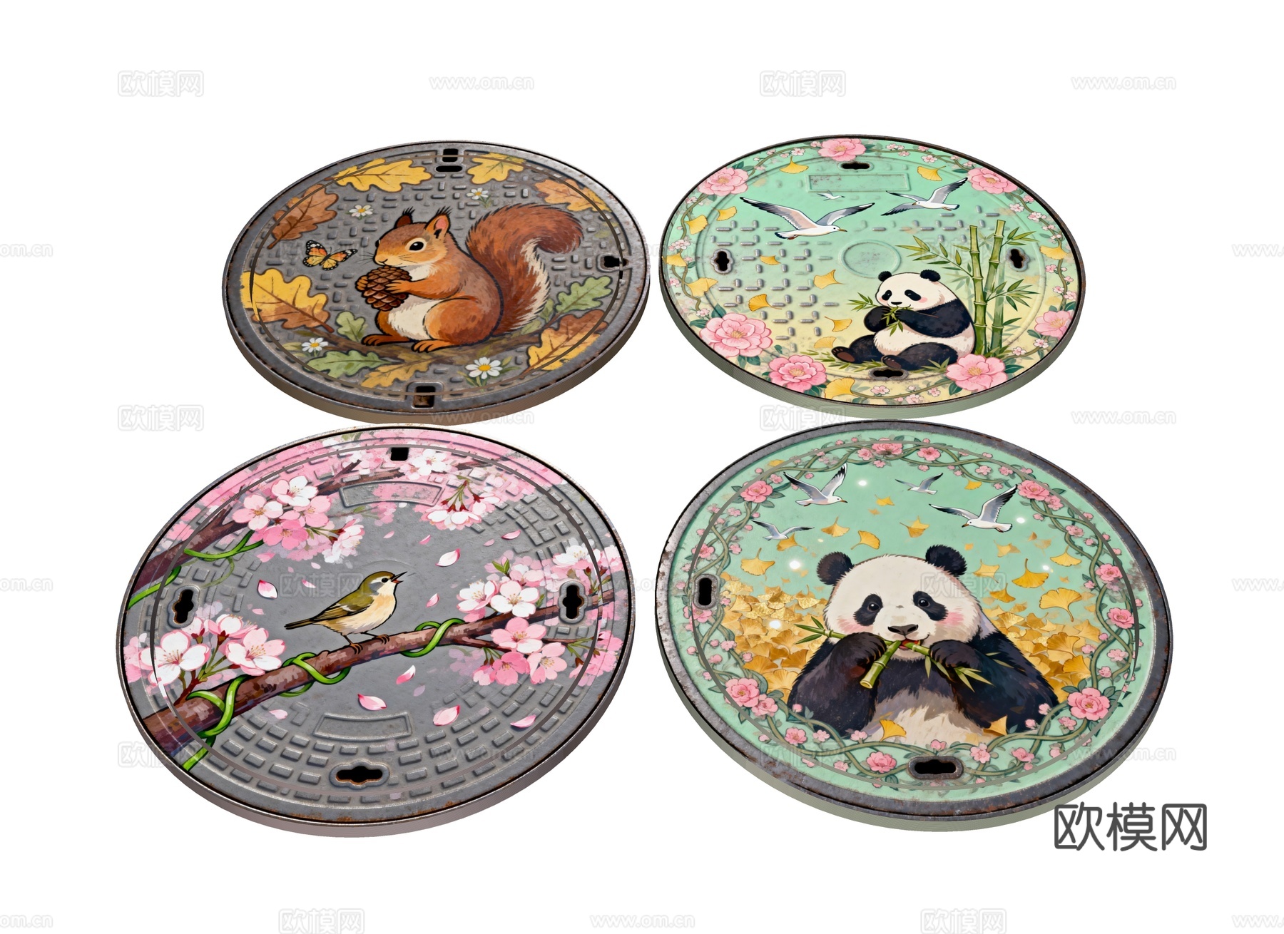 井盖 雨水篦子 检查井 排水井盖 排水沟盖板 市政井盖 雨水su模型