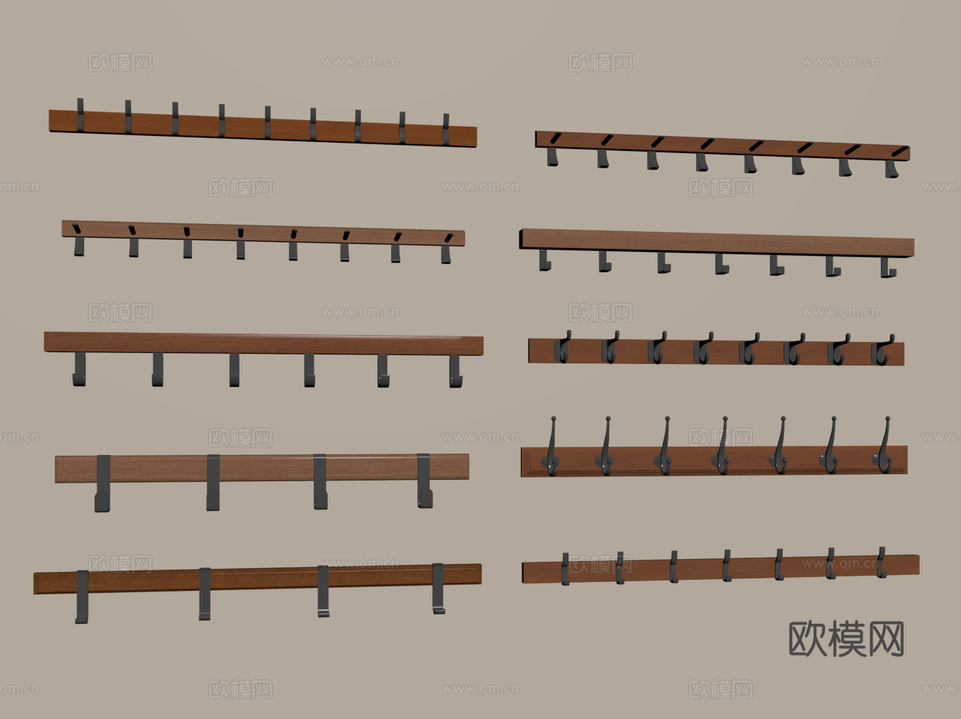 现代挂钩 挂衣钩su模型