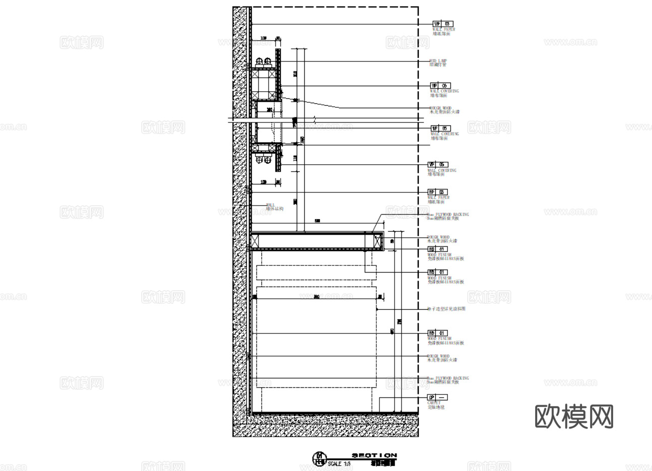 衣柜 书柜 梳妆台 储物柜 CAD图纸cad施工图下载（渲染图8）