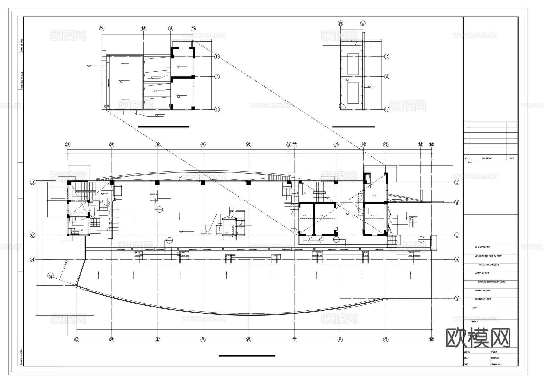 屋顶机房层平面cad施工图