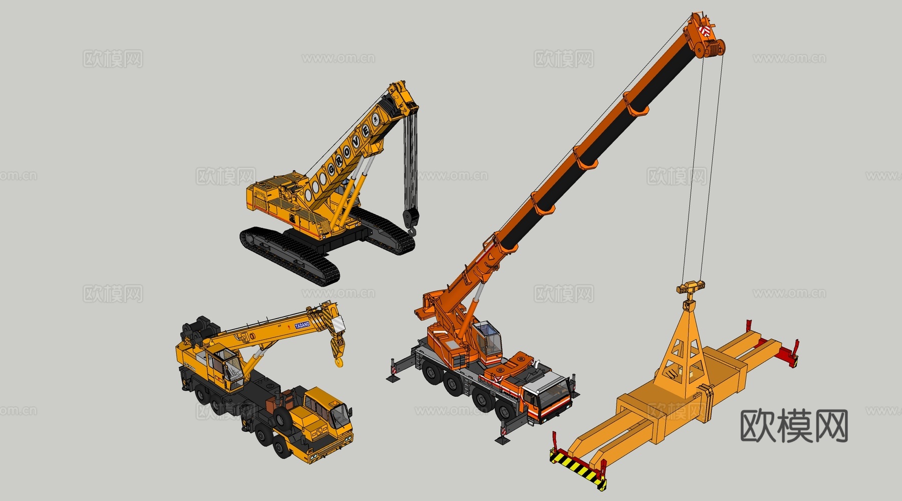 现代起重机 吊车 工程机械su模型