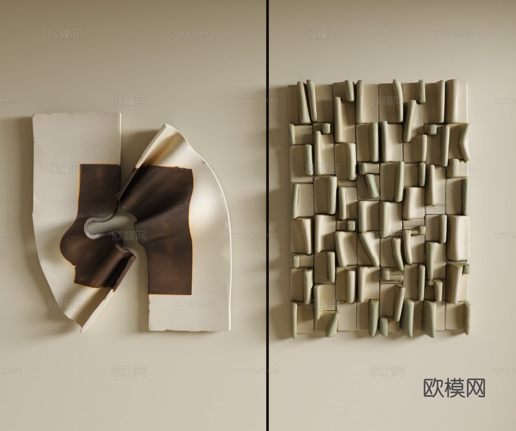 现代立体墙饰挂件组合su模型