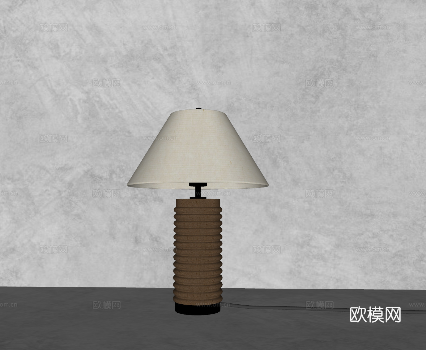 现代中古风卧室台灯侘寂台灯su模型su模型