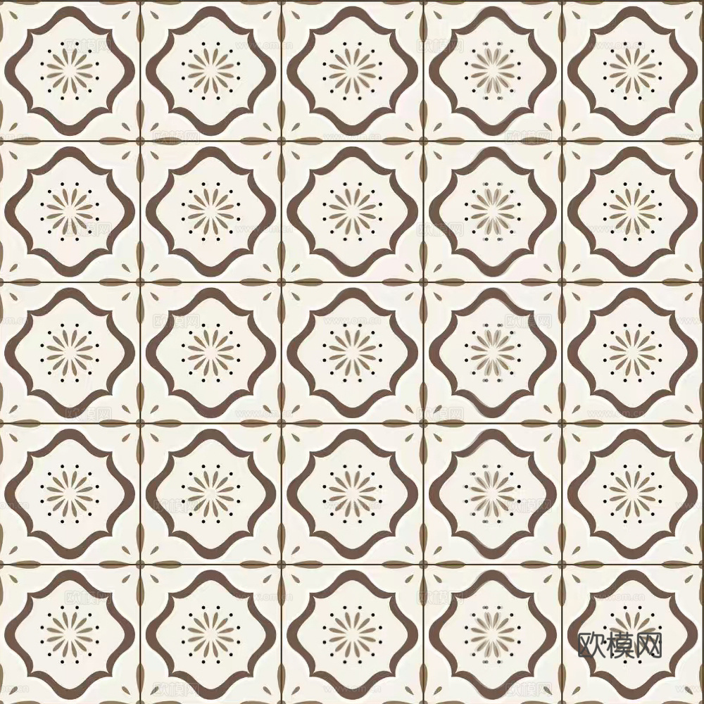 无缝法式复古花砖 连纹法式中古瓷砖