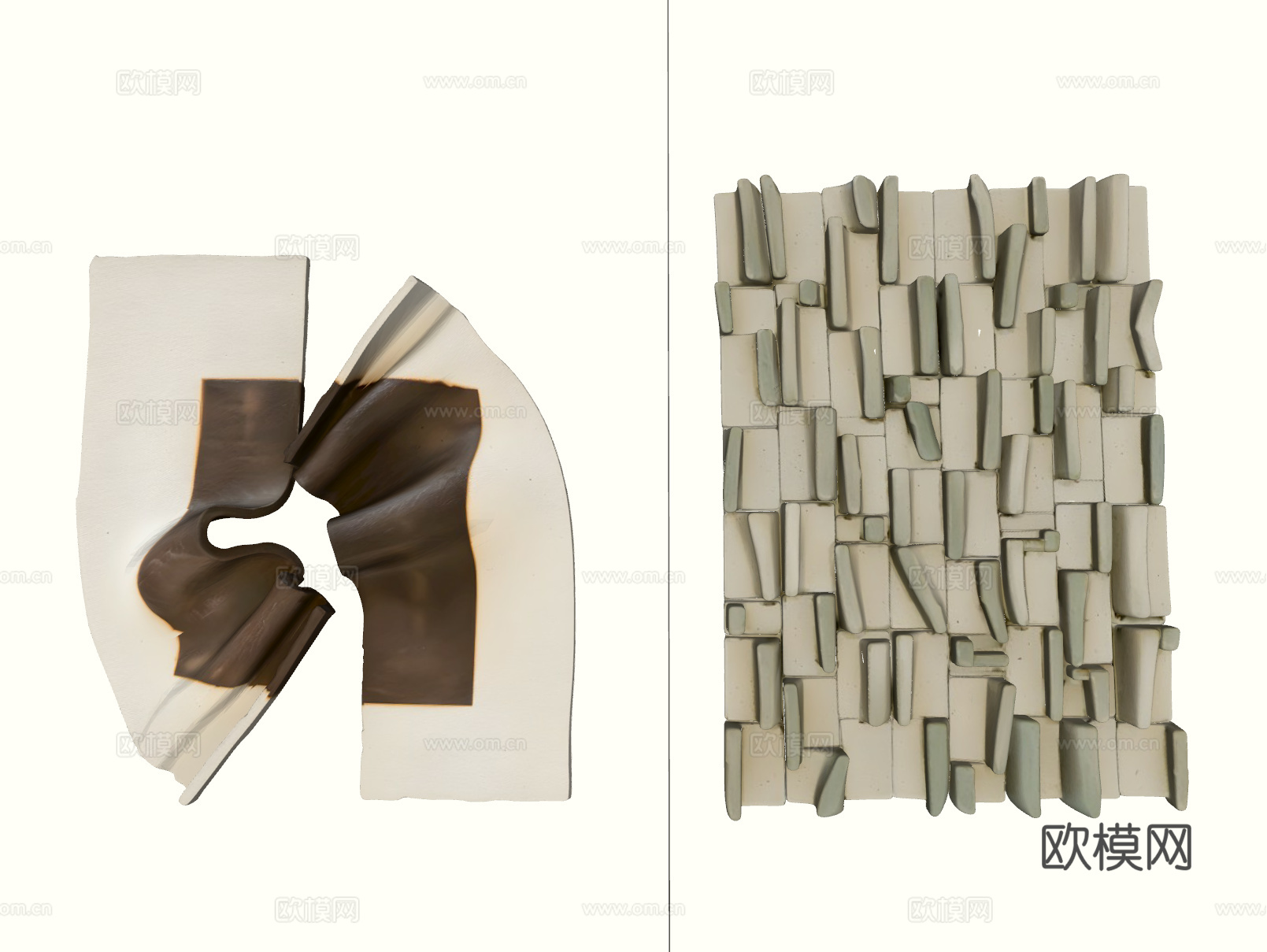 现代立体墙饰挂件组合su模型