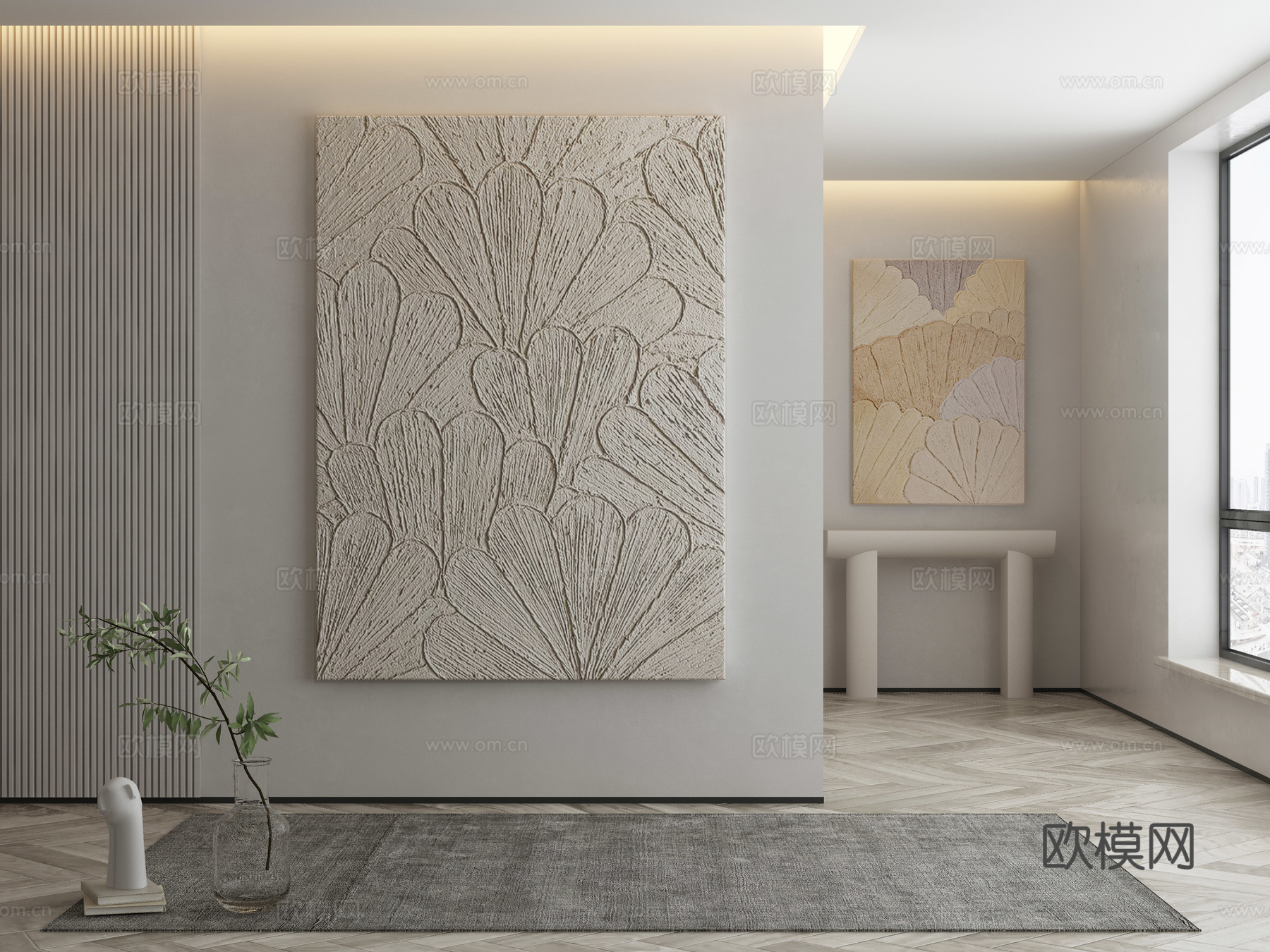 现代简约抽象挂画3d模型