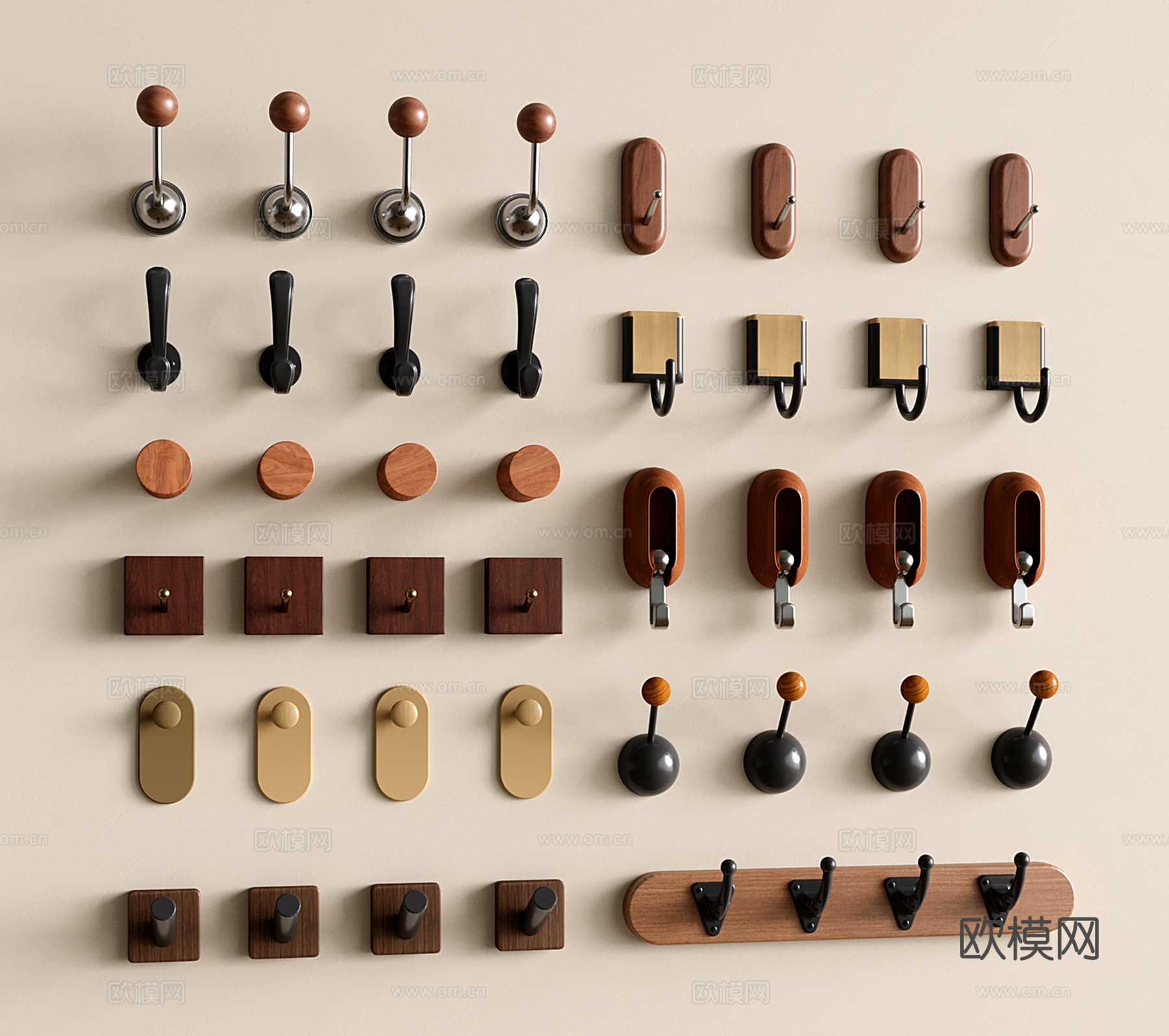 中古风挂钩 挂衣钩su模型